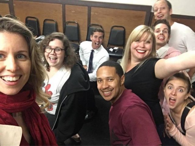 rehearsal selfie backstage at Second City during Be True To Thy Selfie