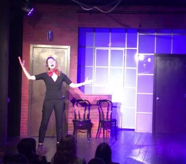 Second City All By Myself parody onstage be true to thy selfie
