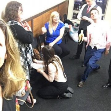 Second City rehearsal Be True To Thy Selfie backstage greenroom