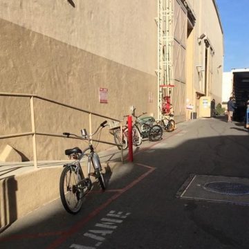 bicycles backstage on Sony Studio lot