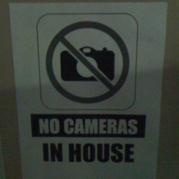 no cameras tv studio signage backstage