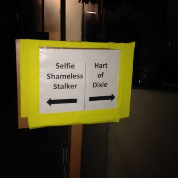 selfie shameless stalker signage backstage WB Warner Brothers studios